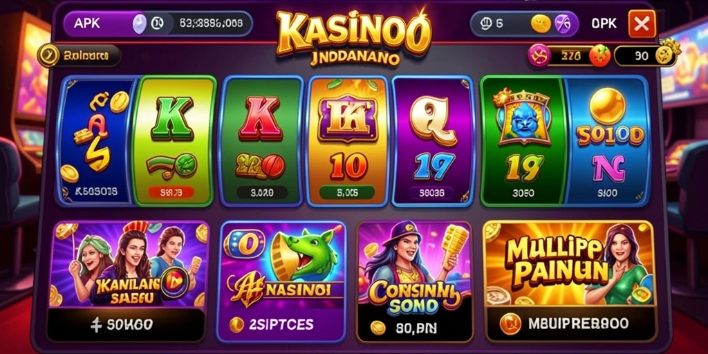 Screenshot permainan slot yang menampilkan grafis menarik.