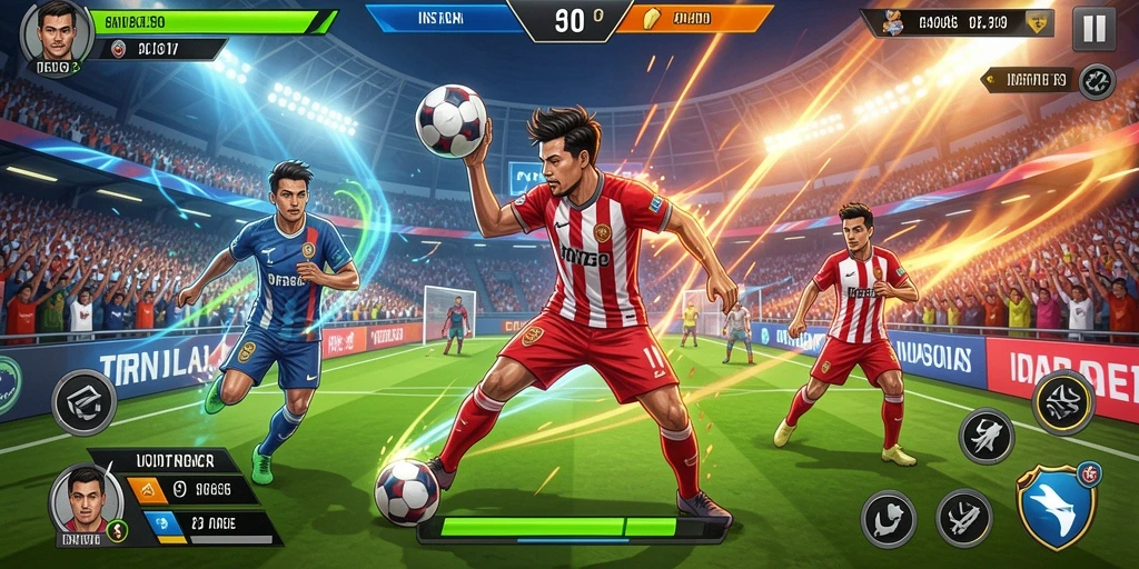 Tangkapan layar menampilkan aksi mendebarkan di dalam game.