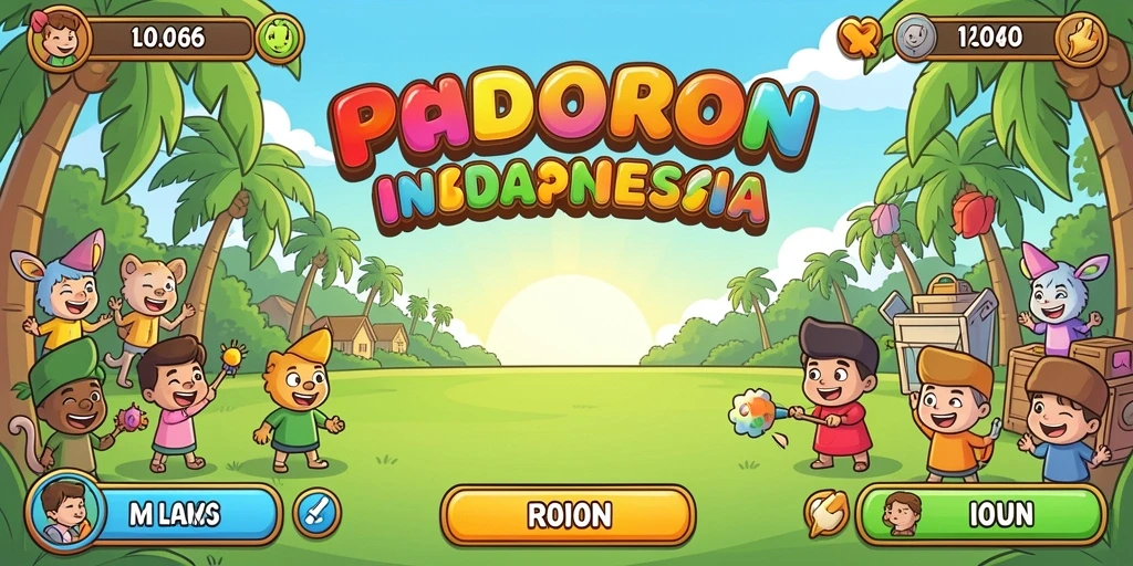 Tampilan awal game yang menarik dan penuh warna.