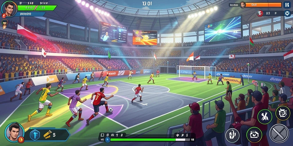 Screenshot pertarungan seru di level 5.
